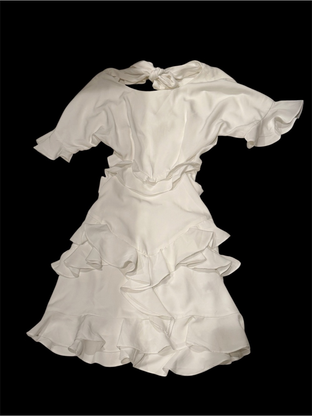 Storia White Ruffle Open-Back Mini Dress - Picture 4 of 10